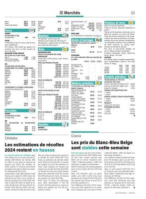 Les prix du Blanc-Bleu Belge sont stables cette semaine Les prix du Blanc-Bleu Belge sont stables cette semaine