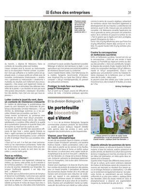Un portefeuillede biocontrôlequi s’étend Un portefeuillede biocontrôlequi s’étend