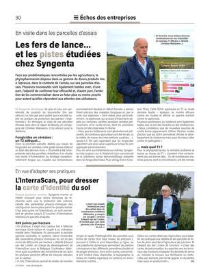 Les fers de lance…et les pistes étudiées chez Syngenta Les fers de lance…et les pistes étudiées chez Syngenta
