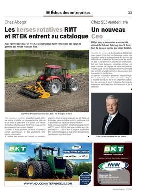 Les herses rotatives RMT et RTEK entrent au catalogue Les herses rotatives RMT et RTEK entrent au catalogue