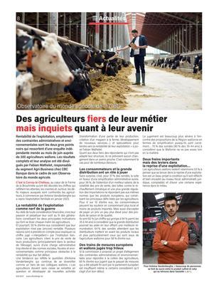 Des agriculteurs fiers de leur métiermais inquiets quant à leur avenir Des agriculteurs fiers de leur métiermais inquiets quant à leur avenir