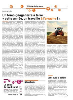 Un témoignage terre à terre:«cette année, on travaille à l’arrache!» Un témoignage terre à terre:«cette année, on travaille à l’arrache!»