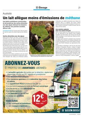 Un lait allègue moins d’émissions de méthane Un lait allègue moins d’émissions de méthane