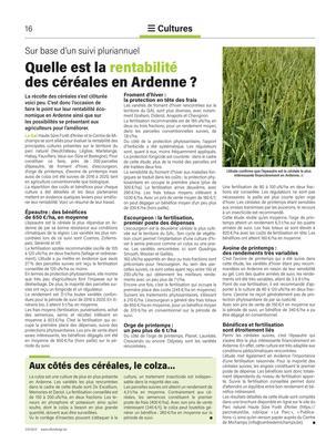 Quelle est la rentabilitédes céréales en Ardenne? Quelle est la rentabilitédes céréales en Ardenne?