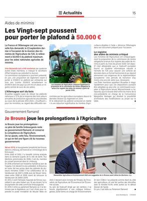 Les Vingt-sept poussentpour porter le plafond à 50.000€ Les Vingt-sept poussentpour porter le plafond à 50.000€