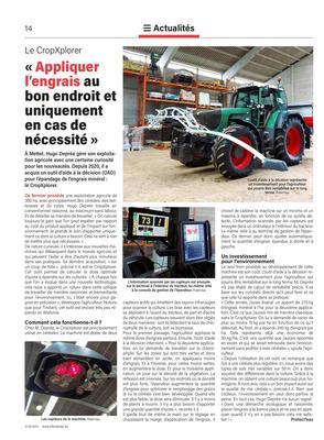 «Appliquer l’engrais au bon endroit et uniquement en cas de nécessité» «Appliquer l’engrais au bon endroit et uniquement en cas de nécessité»