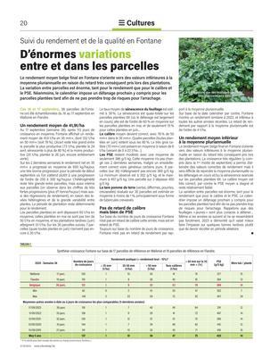 D’énormes variations entre et dans les parcelles D’énormes variations entre et dans les parcelles
