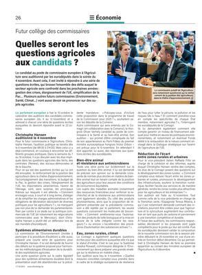 Quelles seront les questions agricoles aux candidats? Quelles seront les questions agricoles aux candidats?