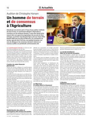Un homme de terrain et de consensusà l’Agriculture Un homme de terrain et de consensusà l’Agriculture