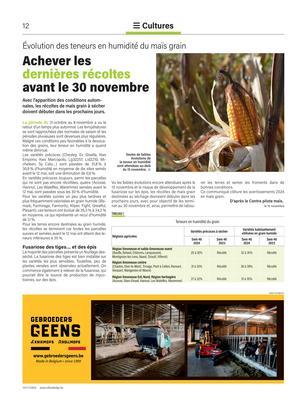 Achever les dernières récoltes avant le 30 novembre Achever les dernières récoltes avant le 30 novembre