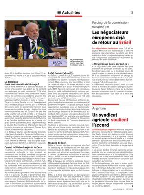 Un syndicatagricole soutient l’accord Un syndicatagricole soutient l’accord