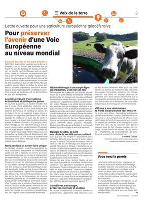 Pour préserver l’avenir d’une Voie Européenne au niveau mondial Pour préserver l’avenir d’une Voie Européenne au niveau mondial