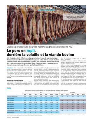 Le porc en repli, derrière la volaille et la viande bovine Le porc en repli, derrière la volaille et la viande bovine