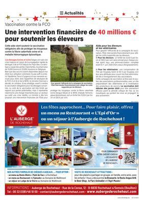 Une intervention financière de 40 millions € pour soutenir les éleveurs
