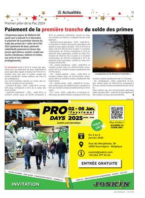 Paiement de la première tranche du solde des primes