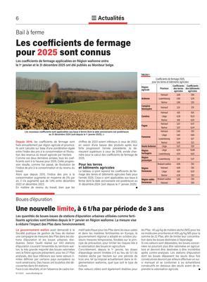 Les coefficients de fermage pour 2025 sont connus Les coefficients de fermage pour 2025 sont connus