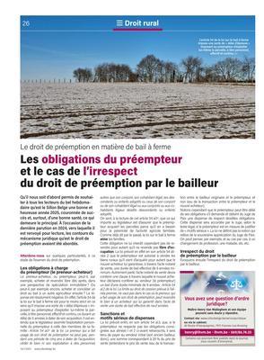 Les obligations du préempteur et le cas de l’irrespect du droit de préemption par le bailleur Les obligations du préempteur et le cas de l’irrespect du droit de préemption par le bailleur