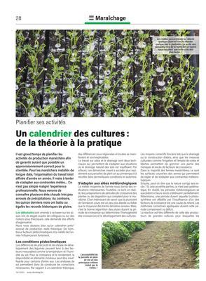 Un calendrier des cultures:de la théorie à la pratique Un calendrier des cultures:de la théorie à la pratique