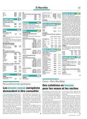 Des cotations en hausse pour les veaux et les vaches Des cotations en hausse pour les veaux et les vaches