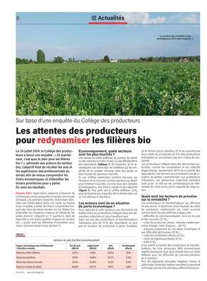 Les attentes des producteurs pour redynamiser les filières bio Les attentes des producteurs pour redynamiser les filières bio