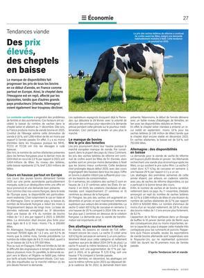 Des prixélevés,des cheptelsen baisse Des prixélevés,des cheptelsen baisse
