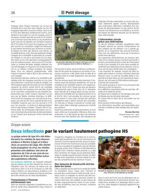 Deux infections par le variant hautement pathogène H5 Deux infections par le variant hautement pathogène H5
