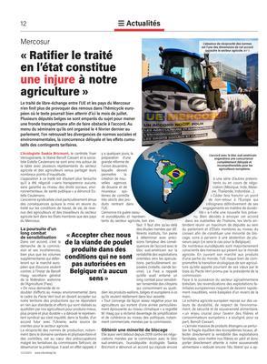 «Ratifier le traité en l’état constitue une injure à notre agriculture» «Ratifier le traité en l’état constitue une injure à notre agriculture»