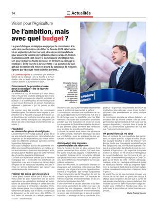 De l’ambition, mais avec quel budget?