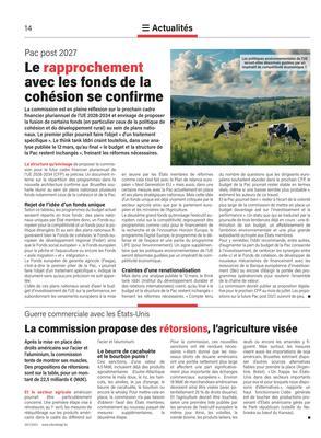 Le rapprochement avec les fonds de la cohésion se confirme Le rapprochement avec les fonds de la cohésion se confirme