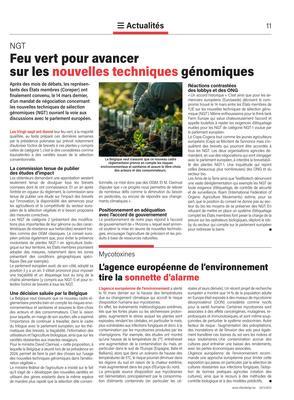 Feu vert pour avancersur les nouvelles techniques génomiques Feu vert pour avancersur les nouvelles techniques génomiques