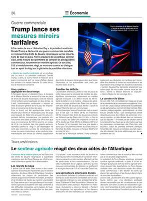 Le secteur agricole réagit des deux côtés de l’Atlantique Le secteur agricole réagit des deux côtés de l’Atlantique