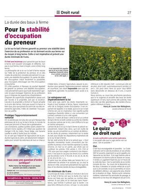 Pour la stabilité d’occupation du preneur Pour la stabilité d’occupation du preneur