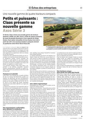 Petits et puissants: Claas présente sa nouvelle gamme Axos Série 3 Petits et puissants: Claas présente sa nouvelle gamme Axos Série 3