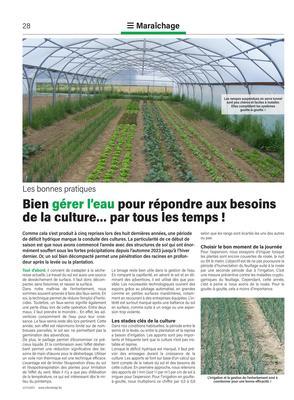 Bien gérer l’eau pour répondre aux besoins de la culture… par tous les temps! Bien gérer l’eau pour répondre aux besoins de la culture… par tous les temps!