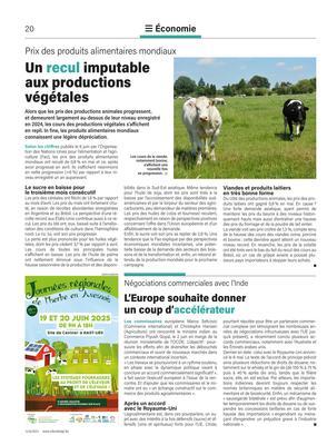 Un recul imputable aux productions végétales Un recul imputable aux productions végétales