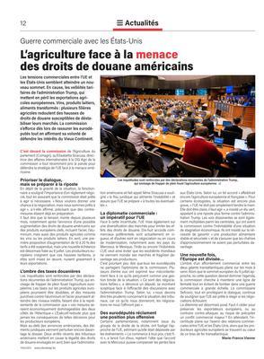 L’agriculture face à la menace des droits de douane américains L’agriculture face à la menace des droits de douane américains