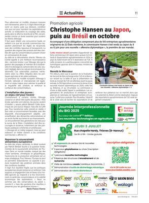 Christophe Hansen au Japon, puis au Brésil en octobre Christophe Hansen au Japon, puis au Brésil en octobre