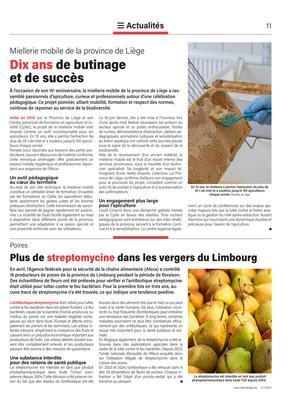 Plus de streptomycine dans les vergers du Limbourg Plus de streptomycine dans les vergers du Limbourg