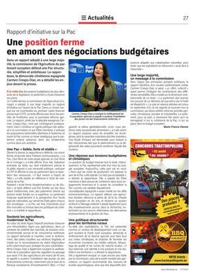 Une position fermeen amont des négociations budgétaires