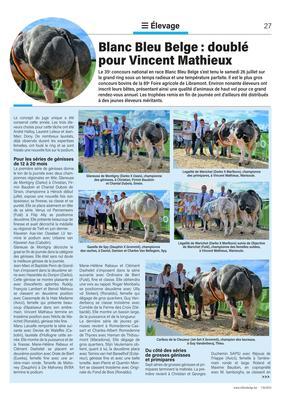 Blanc Bleu Belge: doublé pour Vincent Mathieux