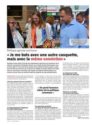 «Je me bats avec une autre casquette,mais avec la même conviction» «Je me bats avec une autre casquette,mais avec la même conviction»
