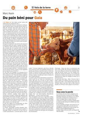 Du pain béni pour Gaia Du pain béni pour Gaia
