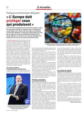 «L’ Europe doitprotéger ceuxqui produisent» «L’ Europe doitprotéger ceuxqui produisent»