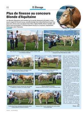Plus de finesse au concours Blonde d’Aquitaine