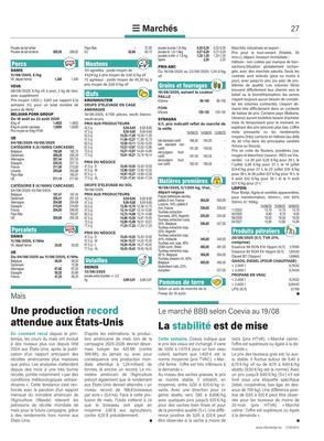 Une production record attendue aux États-Unis Une production record attendue aux États-Unis