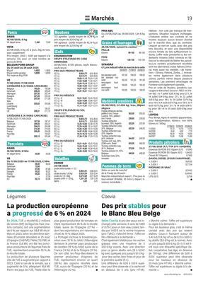 La production européennea progressé de 6% en 2024 La production européennea progressé de 6% en 2024