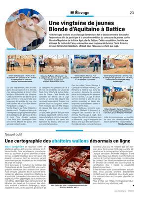 Une vingtaine de jeunes Blonde d’Aquitaine à Battice