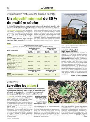 Un objectif minimal de 30% de matière sèche Un objectif minimal de 30% de matière sèche