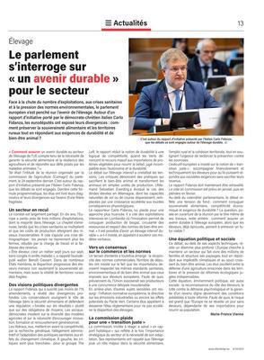 Le parlements’interroge sur«un avenir durable» pour le secteur Le parlements’interroge sur«un avenir durable» pour le secteur