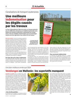 Une meilleureindemnisation pour les dégâts causés par les travaux